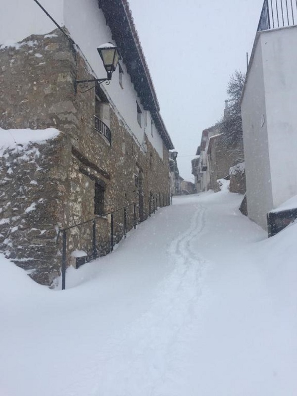 Calles de La Pobleta nevadas